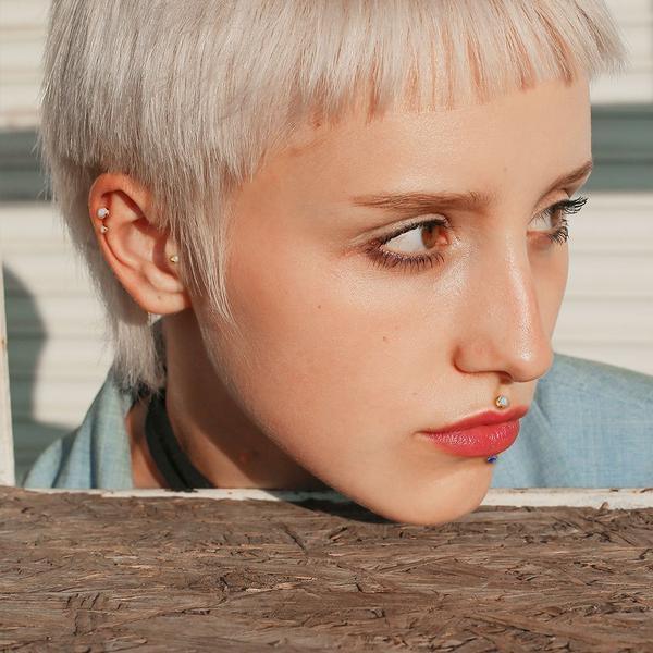 Body Jewelry - Titanium Opal Labret 16G