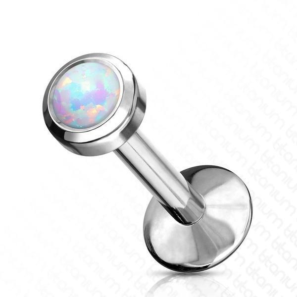 Body Jewelry - Titanium Opal Labret 16G