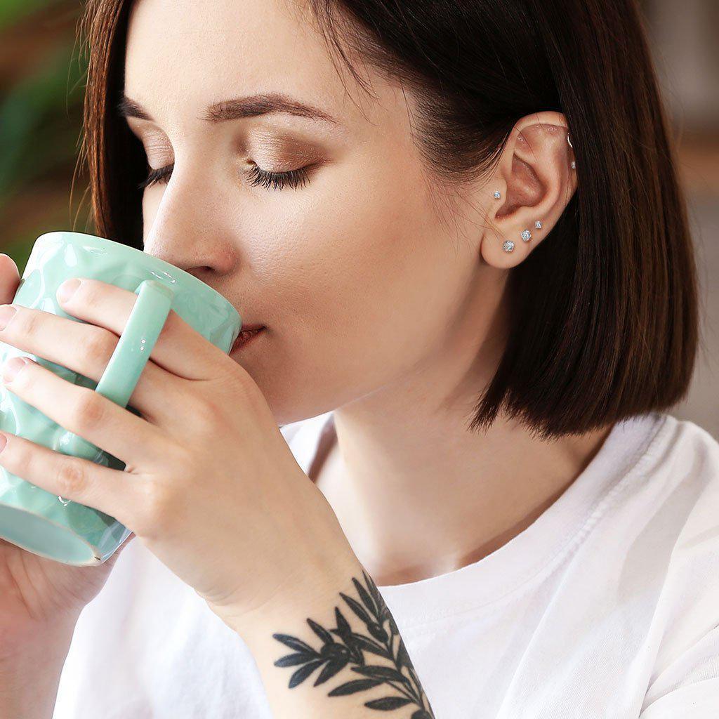 Body Jewelry - Titanium Prong Cartilage Bar 18G 16G