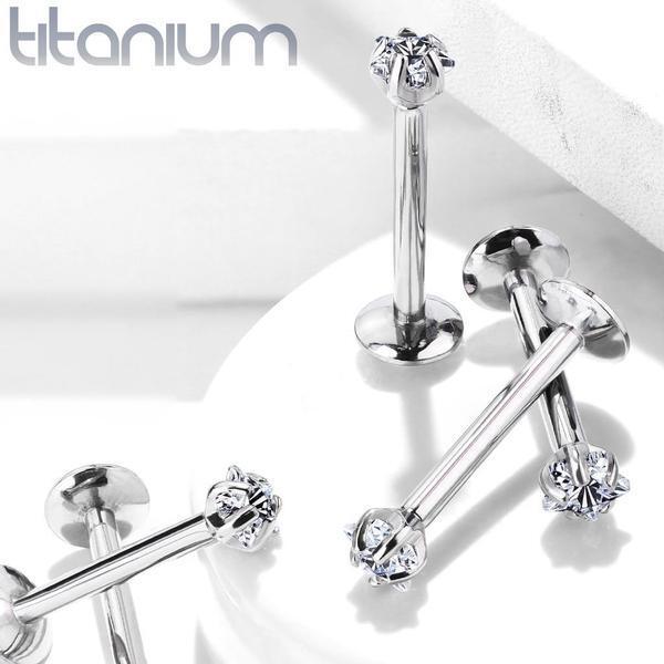 Body Jewelry - Titanium Prong Star Labret 16G