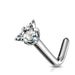 Body Jewelry - Titanium Prong Triangle Nose L Bend 20G 18G