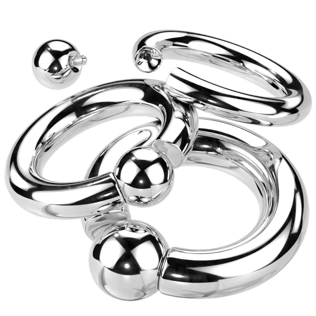 Body Jewelry - Titanium Screw Ball Captive Ring 3-6mm