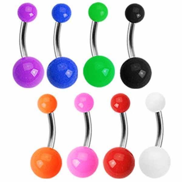 Body Jewelry - Titanium Solid Colour Belly Bar 14G