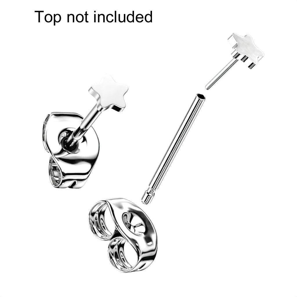 Body Jewelry - Titanium Threadless Earring Post 20G Single