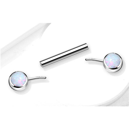 Body Jewelry - Titanium Threadless Opal Nipple Bar 14G