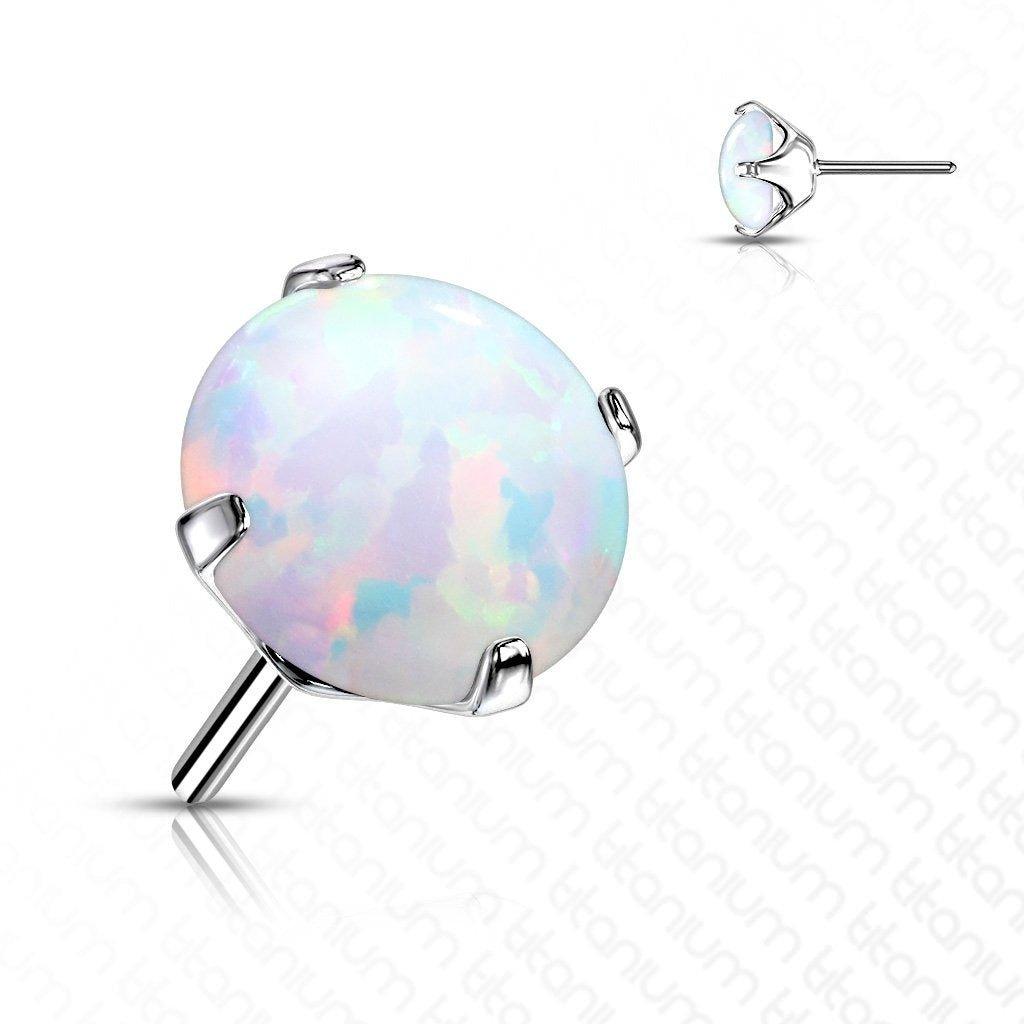 Body Jewelry - Titanium Threadless Prong Opal End
