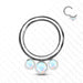 Body Jewelry - Titanium Triple Opal Hinged Ring 16G