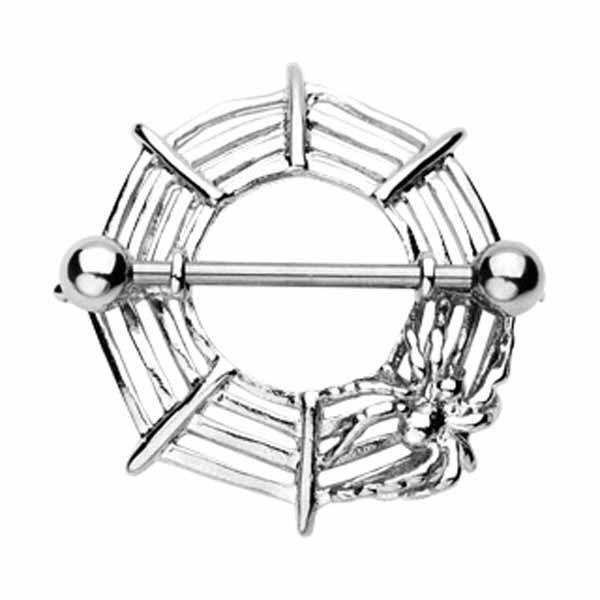 Body Jewelry - Spider And Web Nipple Shield 14G (Single)