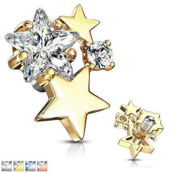 Body Jewelry - Star Cluster Dermal Top 14G