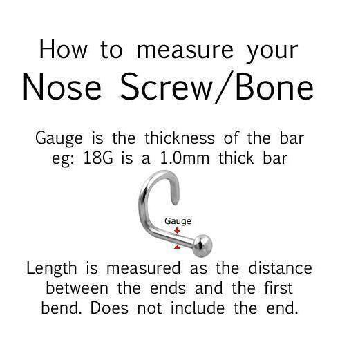 Body Jewelry - Surgical Steel Nose Bone 20G 18G