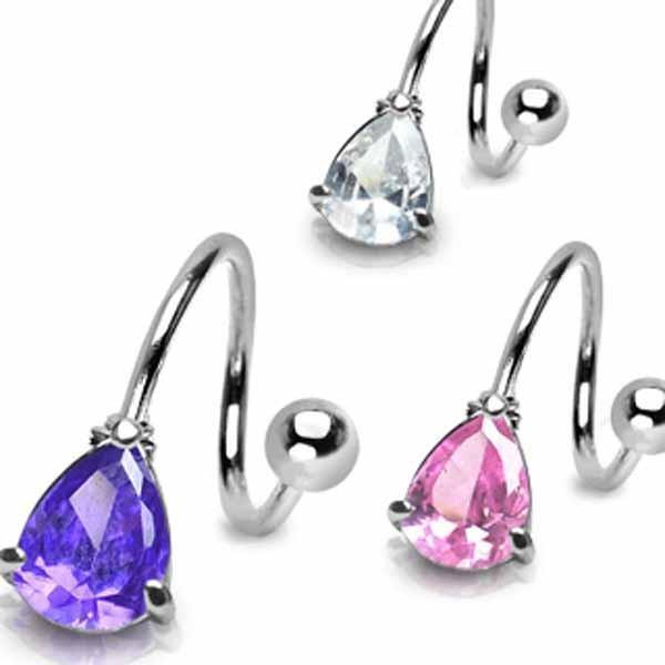 Body Jewelry - Teardrop Twist 14G
