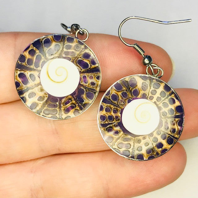 Shell Disc Earring Pair