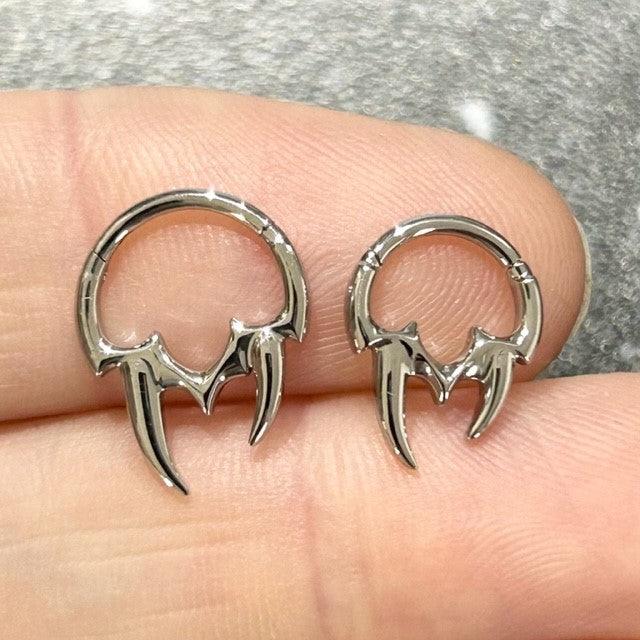 Fangs Hinged Ring 16G-My Body Piercing Jewellery