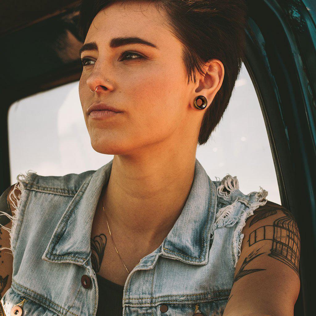 Body Jewelry - Tiger Eye Stone Tunnel 6mm-25mm