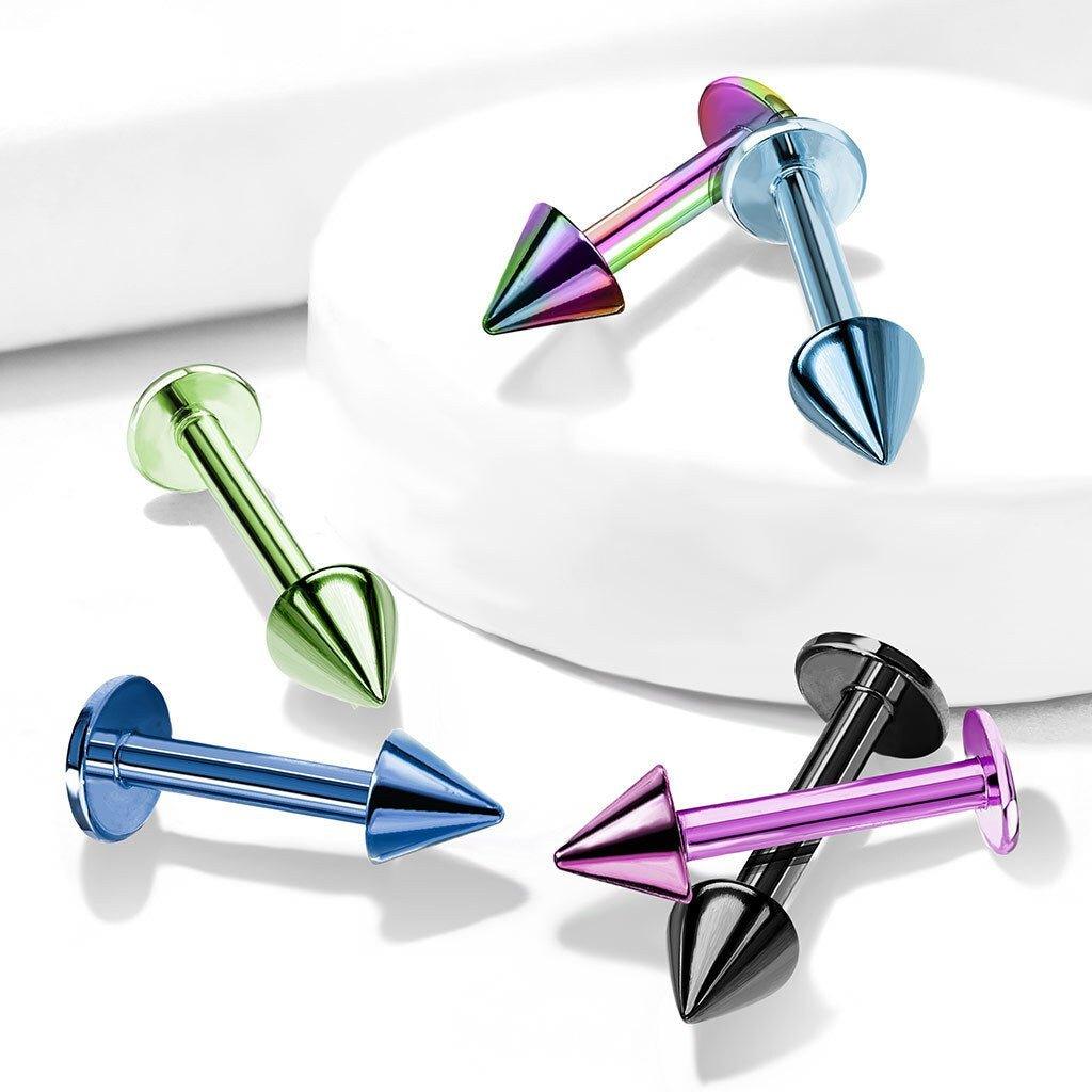 Body Jewelry - Titanium IP Spike Labret 16G 14G