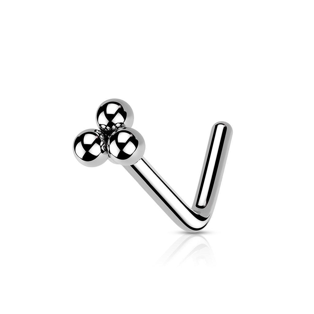 Body Jewelry - Tri Ball Nose L Bend 20G 18G