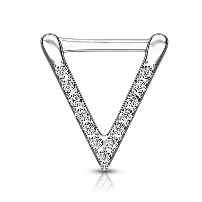 Body Jewelry - Triangle Paved Septum Clicker 16G