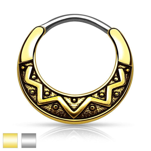 Body Jewelry - Tribal Design Septum Clicker 16G