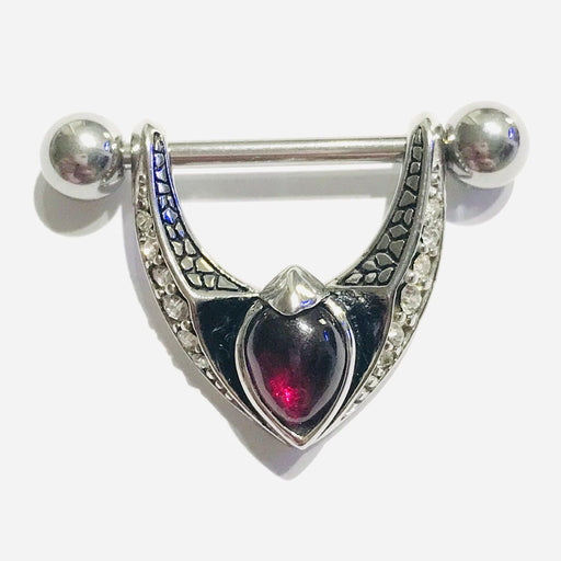 Tribal Garnet Drop Nipple Dangle - My Body Piercing Jewellery