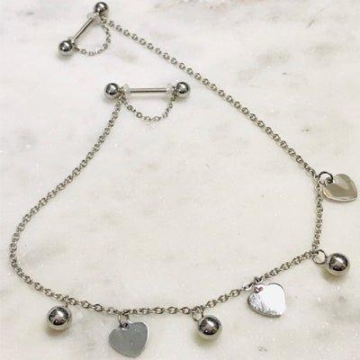 Body Jewelry - Triple Heart Nipple Chain