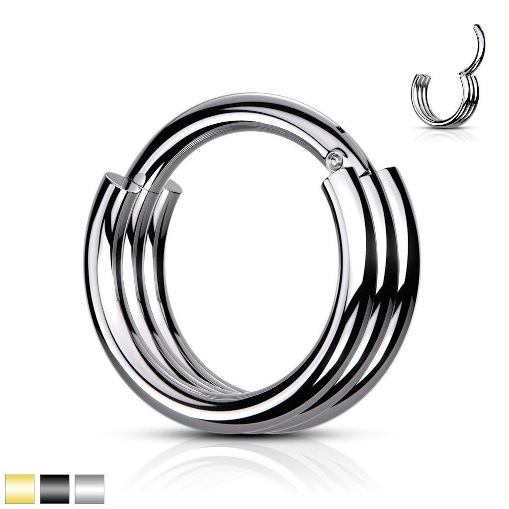 Body Jewelry - Triple Layered Hinged Ring 16G