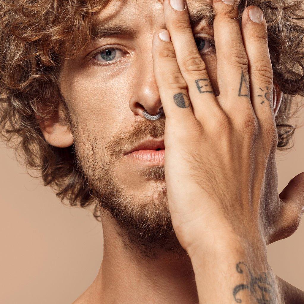 Body Jewelry - Triple Paved Twist Ring 16G 8mm