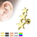 Body Jewelry - Triple Star Cartilage Bar 16G