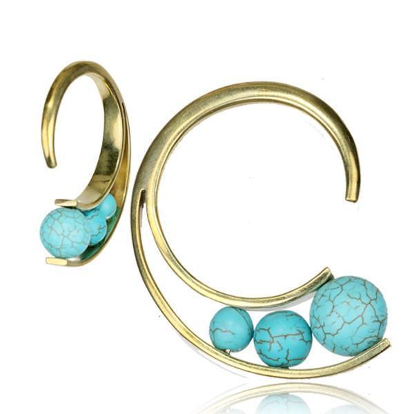 Body Jewelry - Triple Turquoise Ear Weights PAIR