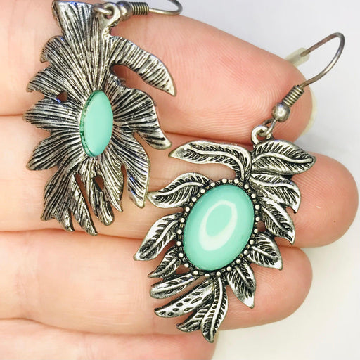 Turquoise Leaves Earring Pair - My Body Piercing Jewellery