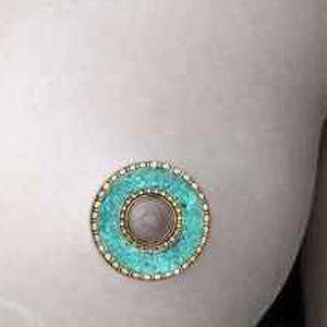 Body Jewelry - Turquoise Nipple Disc (Single) (No Barbell)