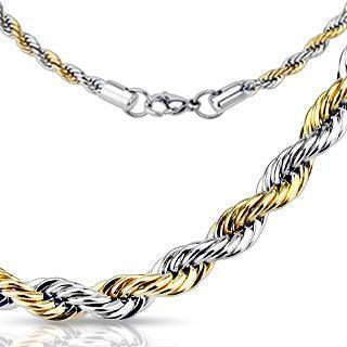 Body Jewelry - Two Tone Twist Rope Chain