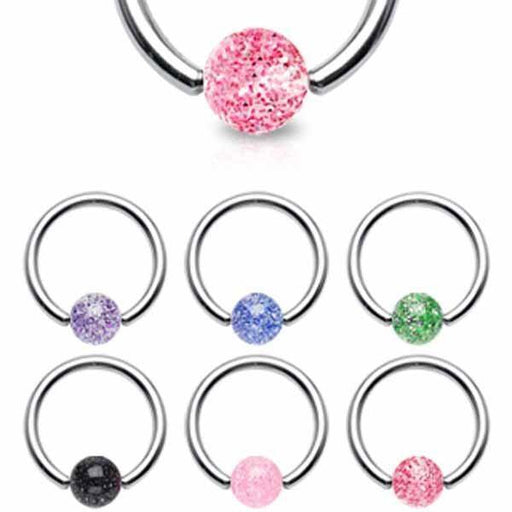 Body Jewelry - Ultra Glitter Captive Ring 16G