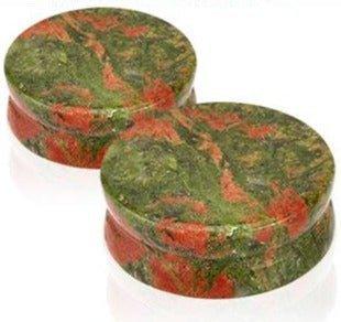 Body Jewelry - Unakite Stone Plug 8G-1"