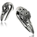Body Jewelry - White Brass Crow Skull Ear Weights PAIR