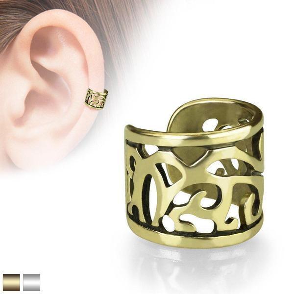Body Jewelry - Wide Filigree Non-Piercing Ear Cuff