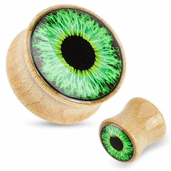 Body Jewelry - Wood Eyeball Plug 0G-1"