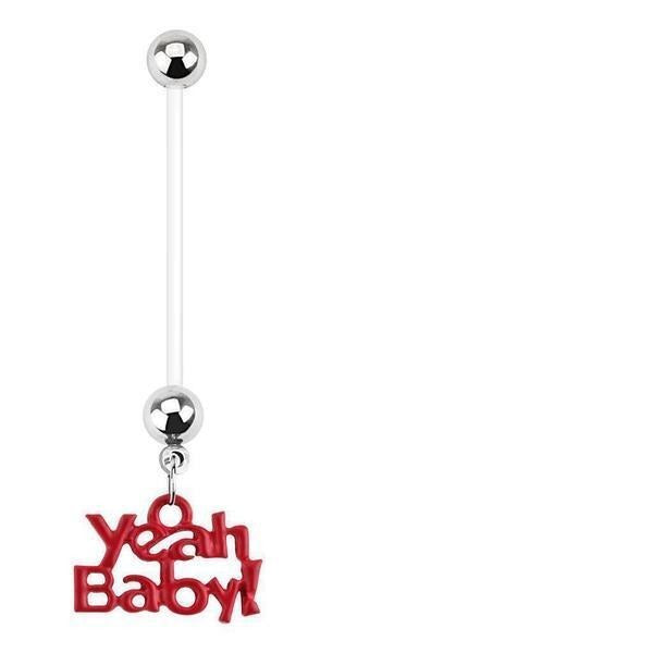 Body Jewelry - YEAH BABY Pregnancy Belly Bar 14G